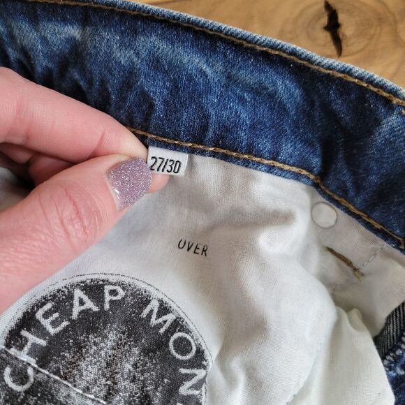 Cheap Monday "Sound" Straight Distressed Cropped Jeans size 27 - Picture 11 of 13